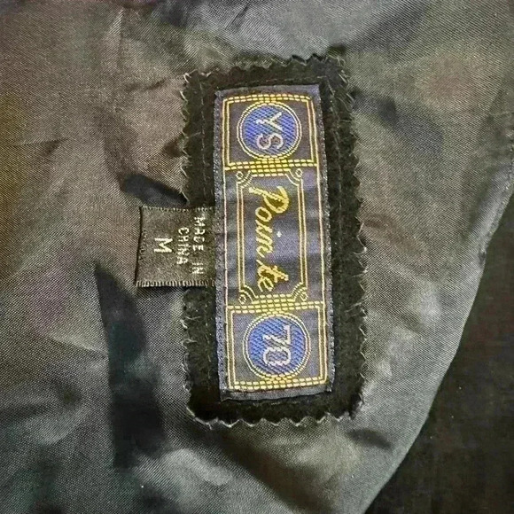 Men’s Suede Vest. Black. Satin Back. Snap Closure. Size Medium - Picture 5 of 6